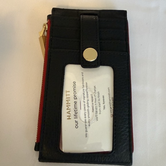 Hammitt Los Angeles 210 West Wallet Womens Black Red Zip Leather Card Holder - Picture 4 of 13